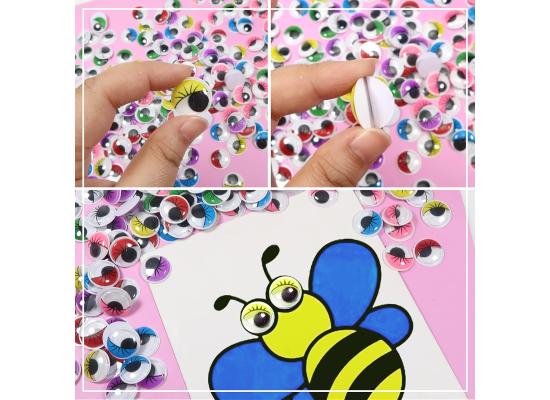 Wiggle Googly Eyes, Self Adhesive, Small Size 20 Pieces, Multi Colours